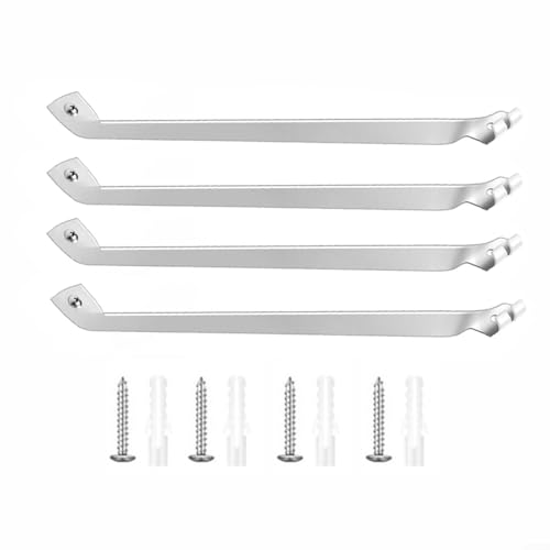 Snowchecking 4 Stück Draht-Regalstützen, robuste Metall-Wandhalterung, Regalhalter für Kleiderschrank, Aufbewahrung, Display, 43 cm, Weiß (4 Stück) von snowchecking