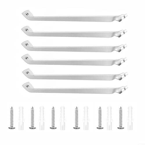 Snowchecking 4 Stück Draht-Regalstützen, robuste Metall-Wandhalterung, Regalhalter für Kleiderschrank, Aufbewahrung, Display, 43 cm, Weiß (6 Stück) von snowchecking