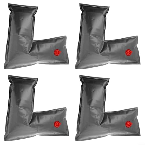 Snowchecking 4 Stück robuste L-förmige Wassersäcke PVC Schwimmbadabdeckung Eckgewichte Winterschutz-Set (schwarz) von snowchecking