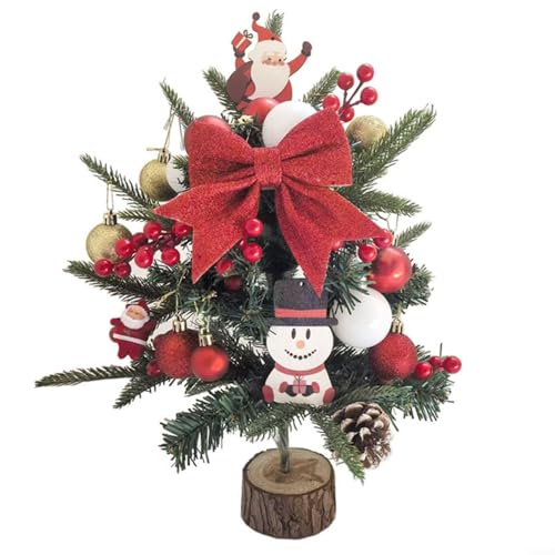 Snowchecking 45 cm Miniatur-Schreibtisch-Kiefernbaum-Materialverpackungsset für Urlaub, Zuhause, Büro, Tischdekoration (B) von snowchecking