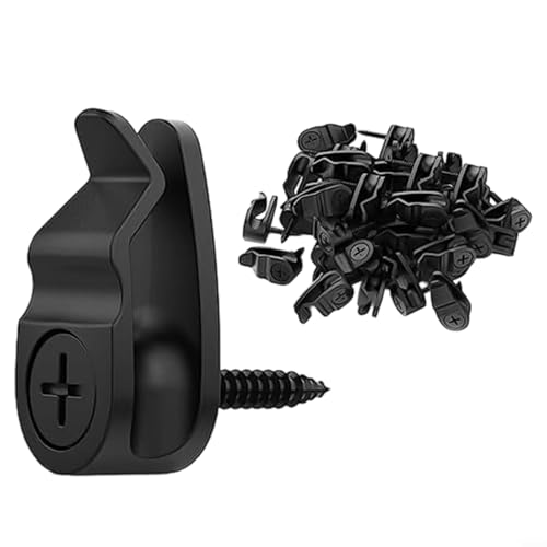 Snowchecking 50 Stück Outdoor-Lichterketten-Clips aus Metall, wetterbeständige Haken für Terrasse, Garten, Deck, Zaun, einfache Installation, sichere Halterungen für Hinterhof-Dekoration, Schwarz Snowchecking 50 Stück Outdoor-Lichterketten-Clips aus Metall, wetterbeständige Haken für Terrasse, Garten, Deck, Zaun, einfache Installation, sichere Halterungen für Hinterhof-Dekoration, Schwarz von snowchecking
