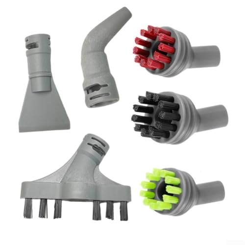 Snowchecking 6-teiliges Dampfreiniger-Zubehör-Set für Bissell 39N7A 39N7V 39N7H farbkodierte Bürsten Fugendüse Schaber Werkzeug-Set von snowchecking