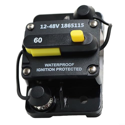 Snowchecking 60 Amp wasserdichter Leitungsschutzschalter mit manuellem Reset für 60 V Marine Schleppmotoren Edelstahl von snowchecking