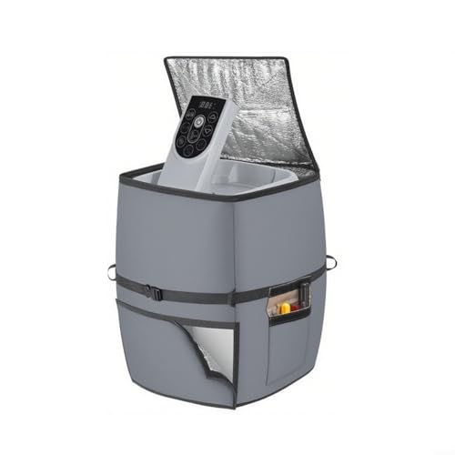 Snowchecking Abdeckung für Whirlpool-Pumpen mit Reißverschluss, staubdicht, isolierte Pumpenabdeckung, vielseitige Spa-Ausrüstungsabdeckungen für Heizungspumpen (grau 43 x 38 x 54 cm, 600D) von snowchecking
