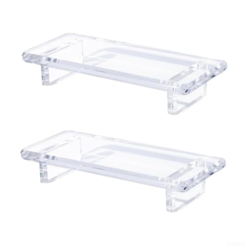 Snowchecking Acryl-Arbeitsplatten-Tablett, transparenter Aufbewahrungs-Organizer für Badezimmer, Küche, Seifenschale, Parfümhalter, 21,6 x 9,1 cm (2 Stück) von snowchecking