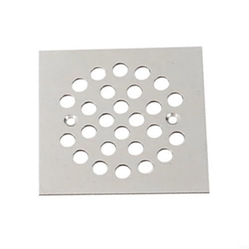 Snowchecking Duschablauf 10 x 10 cm, quadratisch/rund, Bodenablaufabdeckung, 304 Edelstahl, Badezimmer-Duschablaufabdeckung mit Schraubendesign (quadratisch – Silber) von snowchecking