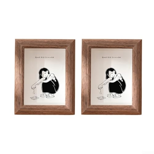 Snowchecking Holz-Bilderrahmen, Vintage-Stil, Fotorahmen-Set, Desktop-Doppel-Bilderständer, Sammlung, Heimdekoration, 10,2 x 15,2 cm (Kaffeefarbe) von snowchecking