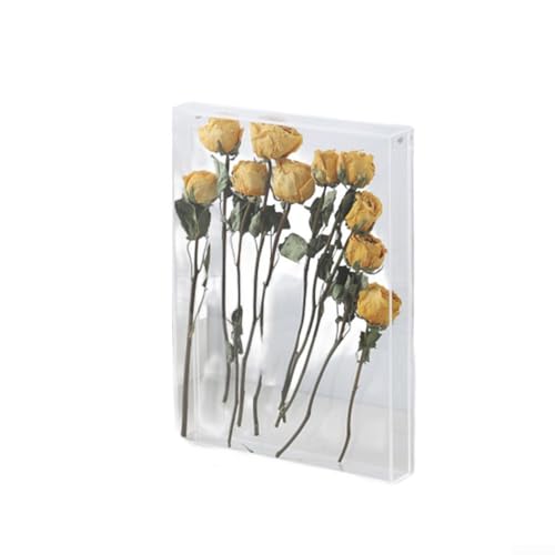 Snowchecking Kreativer Acryl-Bilderrahmen, DIY-Displaybox, hohles Design, Vitrine, getrocknete Blumen, Muscheln, Heimdekoration, 26 x 31 cm (transparent) von snowchecking