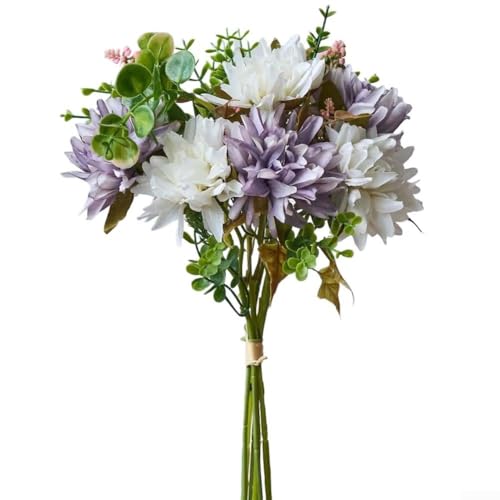 Snowchecking Künstlicher Blumenstrauß mit Lilien, Gänseblümchen, Chrysanthemen, gemischtes Blumenarrangement für Zuhause, Wohnzimmer, Tischdekoration (A) von snowchecking