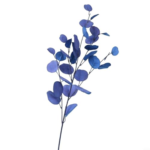 Snowchecking Künstlicher Eukalyptuszweig, grüner dekorativer Pflanzenstiel, 86 cm lang, für Hotel, Hochzeit, Zuhause, Wohnzimmer, Dekoration (blau) von snowchecking