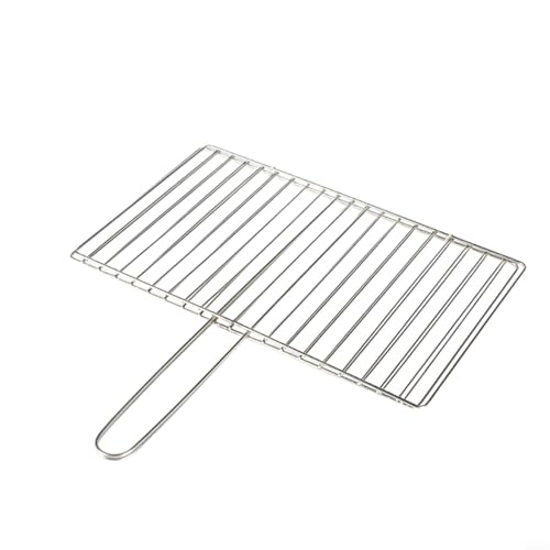 Snowchecking Outdoor BBQ Fisch Grillkorb Edelstahl Mesh Netz mit langem Griff für Fleisch Gemüse Meeresfrüchte Kochen (vertikale Stange 24 x 35 cm) von snowchecking