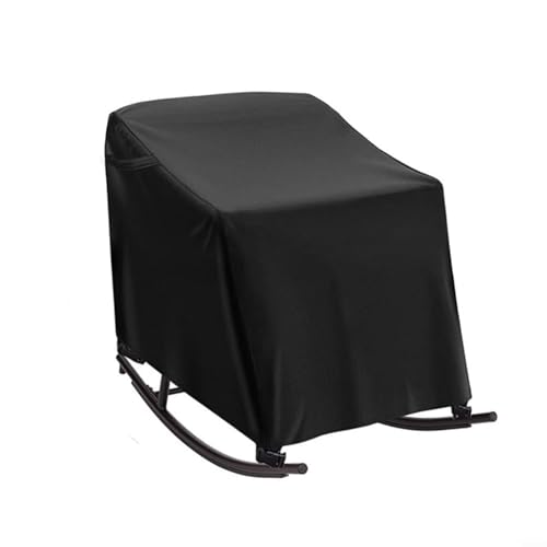 Snowchecking Outdoor Patio Schaukelstuhl-Abdeckung aus 420D wasserdichtem Oxford-Gewebe, UV-beständige und winddichte Gurte für Gartenmöbel (schwarz) von snowchecking