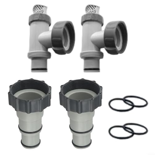 Snowchecking Pool-Ventil für Intex Filterpumpen 28635EG 28633EG 28671EG mit 3,8 cm Schlauchadapter (2 Sets) von snowchecking