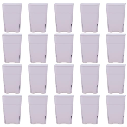 Snowchecking Quadratische Kunststoff-Blumentöpfe, 16 x 12 x 12 cm, mit mehreren Ablauflöchern, stapelbare Pflanzgefäße für Balkon, Terrasse, Garten, Weiß, 20 Stück Snowchecking Quadratische Kunststoff-Blumentöpfe, 16 x 12 x 12 cm, mit mehreren Ablauflöchern, stapelbare Pflanzgefäße für Balkon, Terrasse, Garten, Weiß, 20 Stück von snowchecking