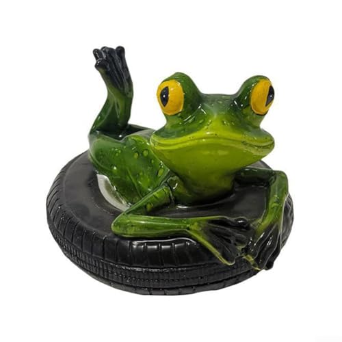 Snowchecking Schwimmender Frosch aus Kunstharz, Gartenteich, Dekoration, Wasserspiel, schwimmendes Ornament (Reifenfrosch) von snowchecking