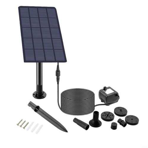 Snowchecking Solarbetriebenes Springbrunnenpumpen-Set mit zahlreichen Düsen und Solarpanel für Wand- oder Bodenmontage für Garten und Hinterhofwasser Snowchecking Solarbetriebenes Springbrunnenpumpen-Set mit zahlreichen Düsen und Solarpanel für Wand- oder Bodenmontage für Garten und Hinterhofwasser von snowchecking