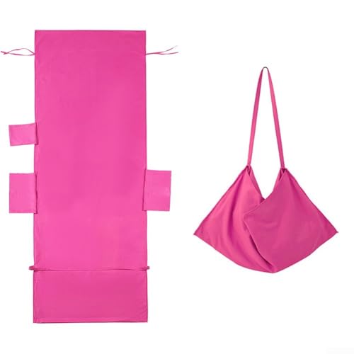 Snowchecking Strandkorb-Abdeckung, Handtuch, Mikrofaser-Strandtuch, Liegestaschen mit Taschen, 214 x 76,2 cm, einfarbig, Lounge-Sesselbezug (Rosarot) von snowchecking