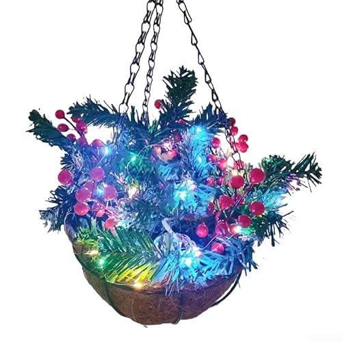 Snowchecking Weihnachts-Hängekorb, Ornament, Zubehör, festliche Dekoration, 45 cm x 40 cm x 20 cm (45 x 40 x 20 Farblicht) von snowchecking