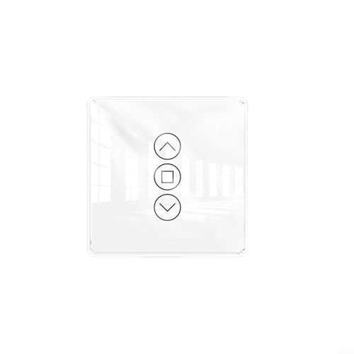 Snowchecking Weißer 2.5D Glas Smart Shutter Schalter Sprachsteuerung Präzise Jalousienpositionierung Timer-Funktion für Tuya Smart Home Systeme von snowchecking