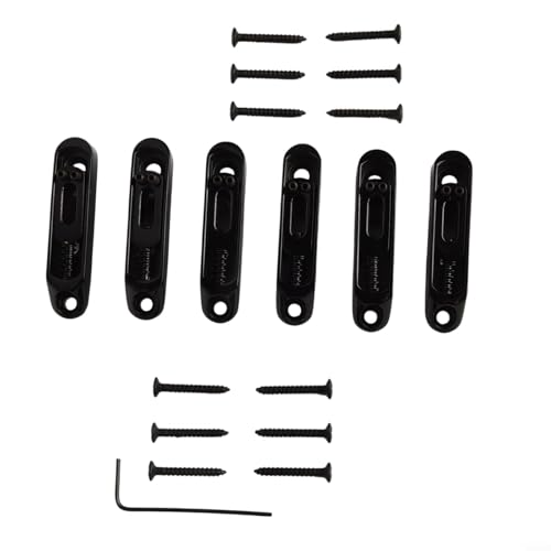 Steg-Sattel-Set für E-Gitarre, 6-teilig, mit verstellbarem Abstand für individuelle Bassgitarre, Schwarz Steg-Sattel-Set für E-Gitarre, 6-teilig, mit verstellbarem Abstand für individuelle Bassgitarre, Schwarz von snowchecking