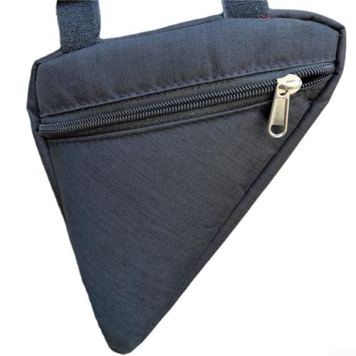Stilvolle dreieckige Fahrradtasche für Komfort mit reichlich Platz für Zubehör und Werkzeuge (schwarz) von snowchecking