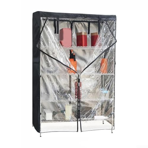 Strapazierfähige Draht-Regalabdeckung aus 210D Oxford, mit praktischem Reißverschluss-Design für einfachen Zugang und (152,4 x 61 x 180,3 cm) von snowchecking