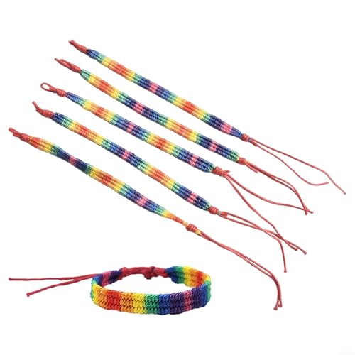 Verstellbares Freundschaftsarmband in Regenbogenfarben, handgefertigt mit Sorgfalt und Liebe (12 schwarz) von snowchecking