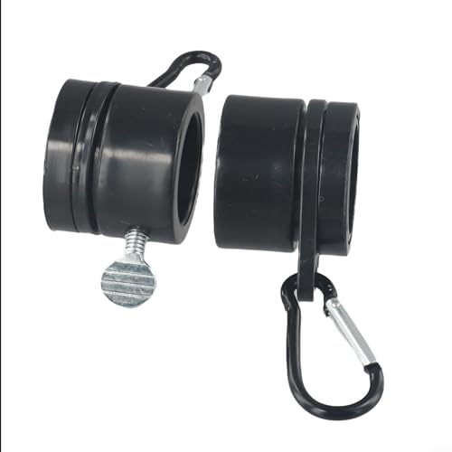 snowchecking Hofflaggen-Clips, verstellbare Flaggenbefestigungsringe, Outdoor-Fahnenmast-Clip, Befestigung, drehbar, Anti-Wicklung für Rasen, Schule, LKW (schwarz, 4 Stück) von snowchecking