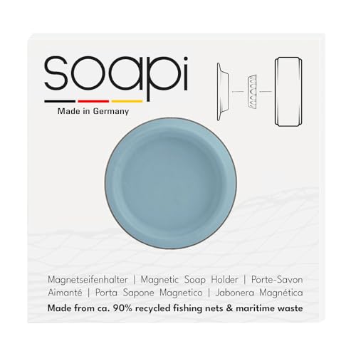 Soapi - Schwebender Seifenhalter Magnet zum Kleben - Wand Magnethalter für Seife - Ablage Seifenschale Magnetseifenhalter ohne Bohren/Saugnapf (1, Hellblau) Soapi - Schwebender Seifenhalter Magnet zum Kleben - Wand Magnethalter für Seife - Ablage Seifenschale Magnetseifenhalter ohne Bohren/Saugnapf (1, Hellblau) von Soapi