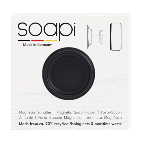 Soapi - Schwebender Seifenhalter Magnet zum Kleben - Wand Magnethalter für Seife - Ablage Seifenschale Magnetseifenhalter ohne Bohren/Saugnapf (1, Schwarz) Soapi - Schwebender Seifenhalter Magnet zum Kleben - Wand Magnethalter für Seife - Ablage Seifenschale Magnetseifenhalter ohne Bohren/Saugnapf (1, Schwarz) von Soapi