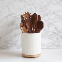 Holz Utensilien Set Mit Drehbarem Keramik Topf - 7 Teilige Küchenutensilien Holz Utensilien Set Mit Drehbarem Keramik Topf - 7 Teilige Küchenutensilien von soatnature