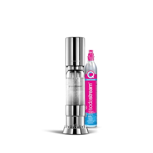 SodaStream® enso™ Premium Wassersprudler aus Edelstahl, inkl. 1 L BPA-freie Kunststoffflasche (spülmaschinengeeignet) + Quick Conntect CO2-Zylinder, Farbe: silber von sodastream