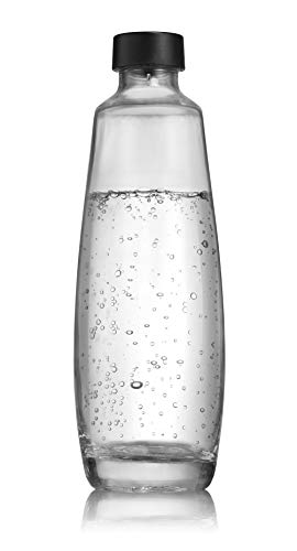 SodaStream Duo Stylish 1L Glaskaraffe für Duo Pink Maschine ONLY.Nachfüllbare Karaffe für kohlensäurehaltige Getränke.Spülmaschinenfest. Kompatibel mit dem Duo Sparkling Water Maker, 1L, Schwarz von sodastream
