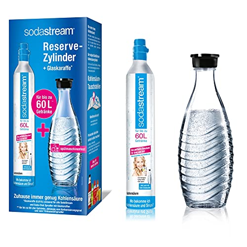 Sodastream 1100065490 Reservepack mit 1x CO2-Zylinder und 1x 0,6 L Glaskaraffe von SodaStream