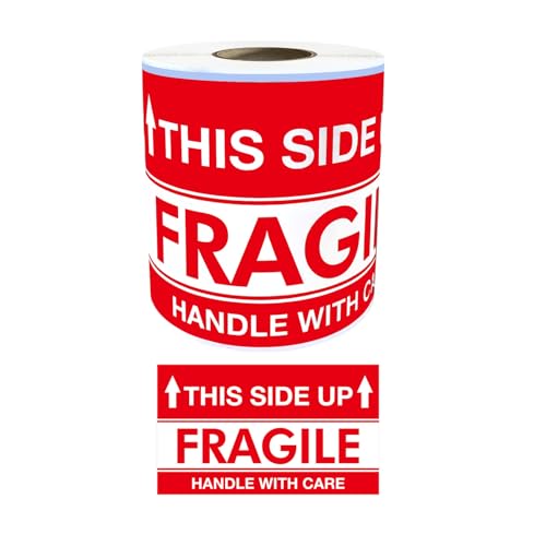 200 Stück This Side Up Fragile Aufkleber 7,6 x 12,7 cm Warnaufkleber für den Versand, stark klebend, mit Pflegeband behandelt 200 Stück This Side Up Fragile Aufkleber 7,6 x 12,7 cm Warnaufkleber für den Versand, stark klebend, mit Pflegeband behandelt von sodeber