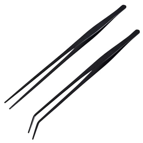 Aquatic Pinzetten-Set, 27 cm, Stahl, gerade und gebogen, für Aquarien, Pflanzen und Reptilien, Fütterung, Reinigungswerkzeug Aquatic Pinzetten-Set, 27 cm, Stahl, gerade und gebogen, für Aquarien, Pflanzen und Reptilien, Fütterung, Reinigungswerkzeug von sodeber
