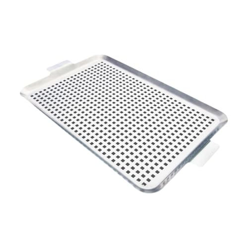 Mehrzweck-Grill-Aufsätze, Edelstahl, perforierter Korb mit Griff zum Grillen von Fleisch und Gemüse von sodeber