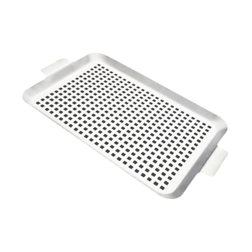 Mehrzweck-Grill-Aufsätze, Edelstahl, perforierter Korb mit Griff zum Grillen von Fleisch und Gemüse von sodeber