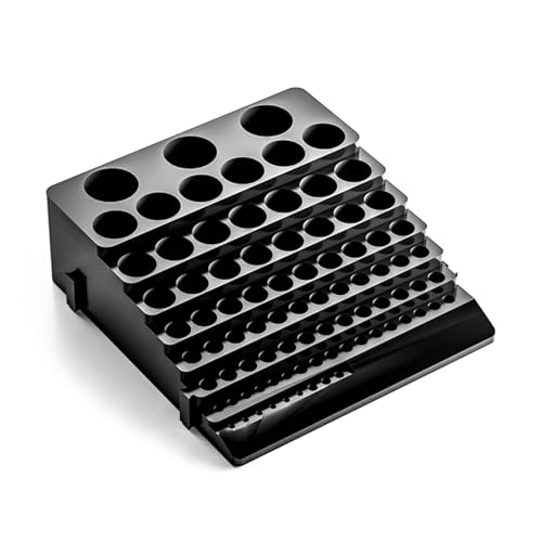 Multifunktionale Werkzeug-Aufbewahrungsbox für Bohrer und Fräser in Schwarz mit 85 Löchern, Spender, Organizer, Koffer, Werkstatt, Werkzeug-Organizer Multifunktionale Werkzeug-Aufbewahrungsbox für Bohrer und Fräser in Schwarz mit 85 Löchern, Spender, Organizer, Koffer, Werkstatt, Werkzeug-Organizer von sodeber
