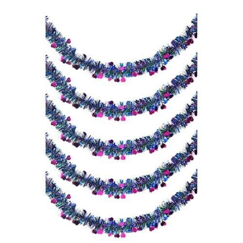 Set mit 5 Herz-Luftschlangen für Valentinstag, Party, bunte Hängedekoration, Hochzeit oder Schaufensterdekoration, Ornament Set mit 5 Herz-Luftschlangen für Valentinstag, Party, bunte Hängedekoration, Hochzeit oder Schaufensterdekoration, Ornament von sodeber