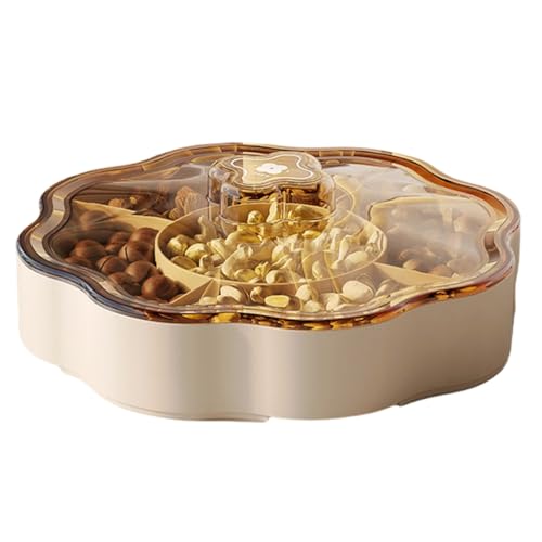 sodeber Süßigkeitenspender mit 5 Fächern, elegante Nuss-Aufbewahrungsbox mit Deckel, Trockenobsthalter, Vorspeisen, Serviertablett von sodeber