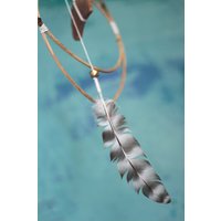 Boho Traumfänger Ø 15cm Hayludwig Hahnenfeder Minimalistic Dreamcatcher von soeart