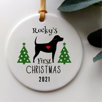 Personalisierter Weihnachtsbaumschmuck Hund 1. Weihnachtsgeschenk Erster Weihnachtsbaum Deko Haustier Weihnachtskugel von soempoweringprints