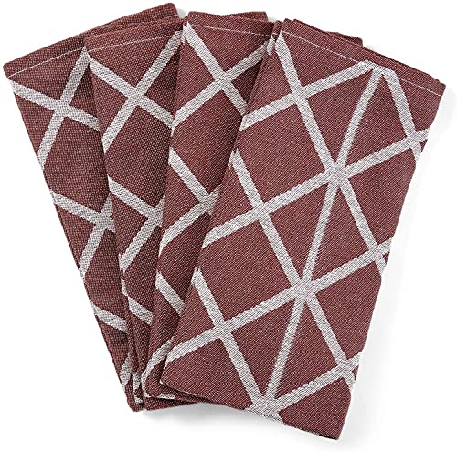 søstre & brødre 4er Set Geschirrtücher Küchentücher im modernen Streifen-Design | Made IN EU | 100% Baumwolle - ÖKO-TEX Standard 100 | 50 x 70 cm Bordeaux von søstre & brødre