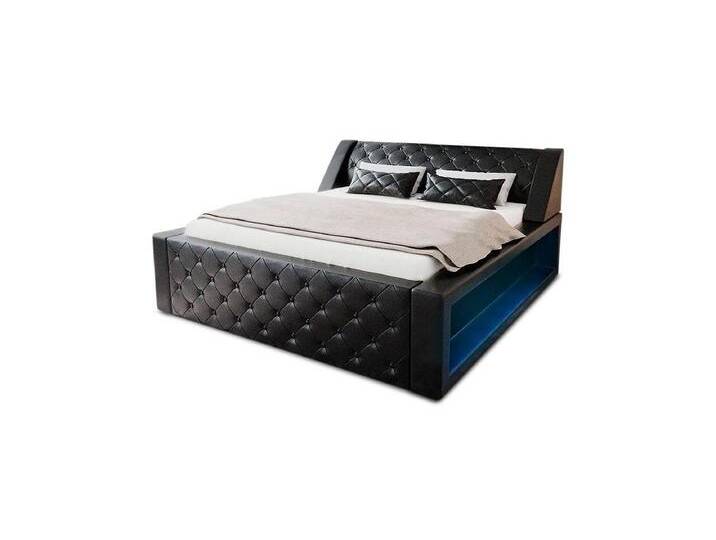 Sofa Dreams , Wasserbett Arezzo, Kunstleder, komplett, mit LED Beleuchtung, mit Sigma-K Keramik Heizsystem, schwarz, Schwarz von sofa-dreams