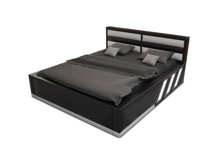 Sofa Dreams Boxspringbett Apollonia Bett Kunstleder Premium Komplettbett mit LED Beleuchtung, mit Matratze, mit Topper, mit LED Beleuchtung, schwarz von sofa-dreams