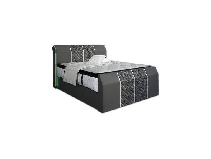 Sofa Dreams Boxspringbett Boxspringbett Leder Hotelbett Komplettbett Modern Paris LED Matratze, inklusive LED Beleuchtung, Matratze und Topper von sofa-dreams