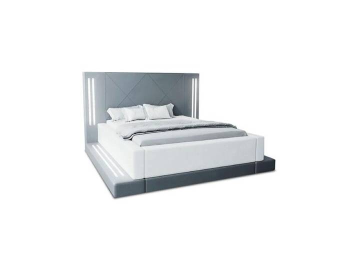 Sofa Dreams Boxspringbett Casoria Bett Kunstleder Premium Komplettbett mit LED Beleuchtung, mit Matratze, mit Topper, mit LED Beleuchtung, grau von sofa-dreams