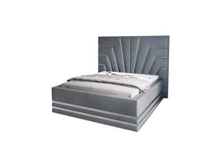 Sofa Dreams Boxspringbett Cecina (6 Teile), Kunstleder Bett modern, Matratze, Topper, mehrere Liegemaße verfügbar, grau silberfarben, 140 x 200 cm von sofa-dreams