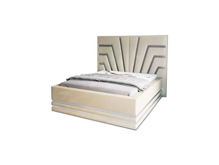 Sofa Dreams Boxspringbett Cecina Bett Kunstleder Premium Komplettbett Hotelbett, mit Topper, beige gelb silberfarben, 200 x 220 cm, beige-silber von sofa-dreams
